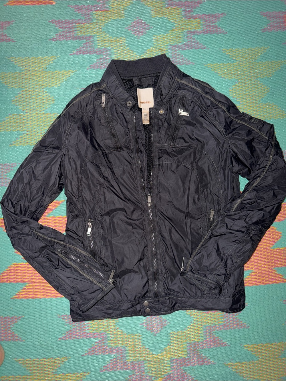 Diesel Black Zip Front Jacket